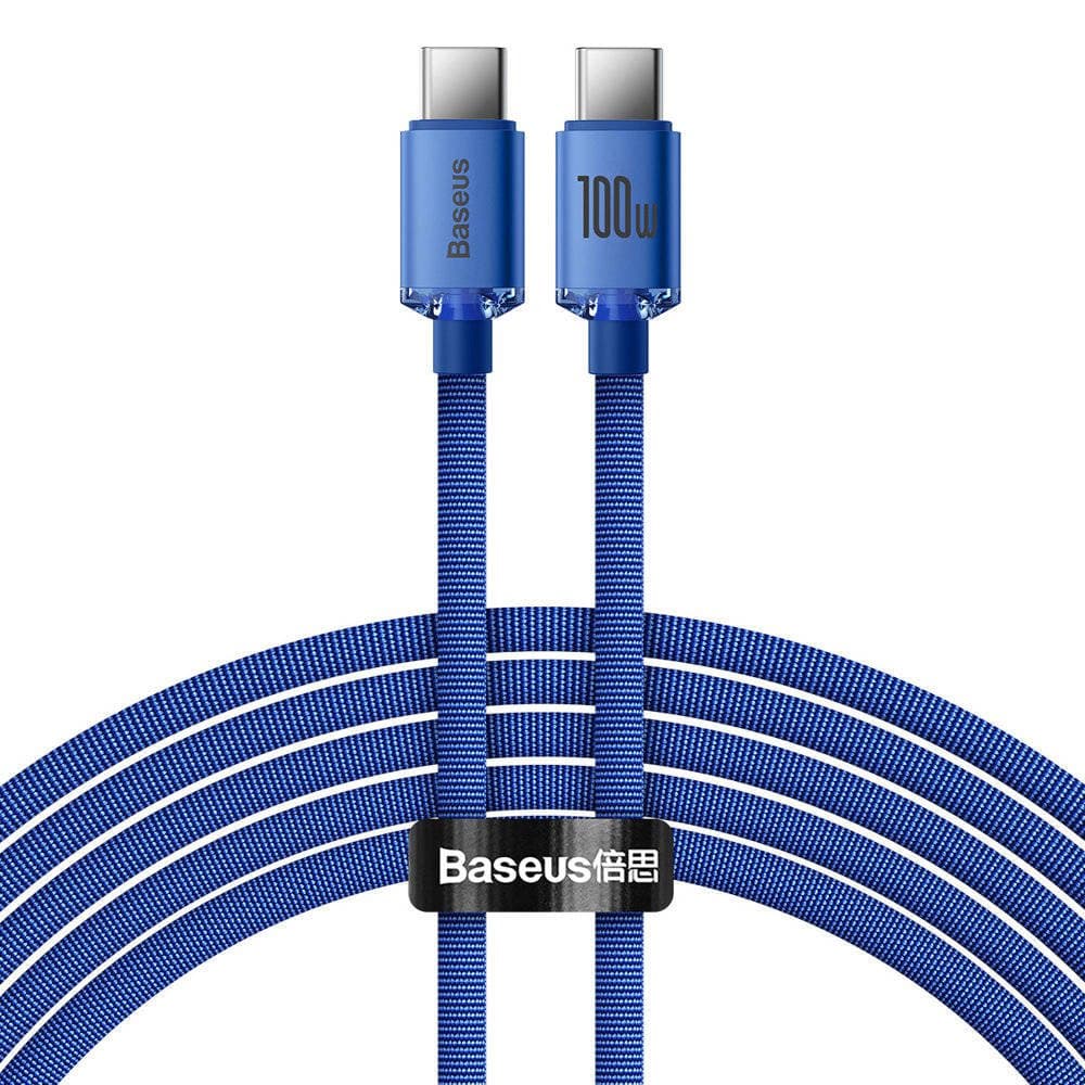 Baseus CAJY000703 Crystal Shine Series Datový Kabel USB-C - USB-C 100W 2m Blue - náhled 1