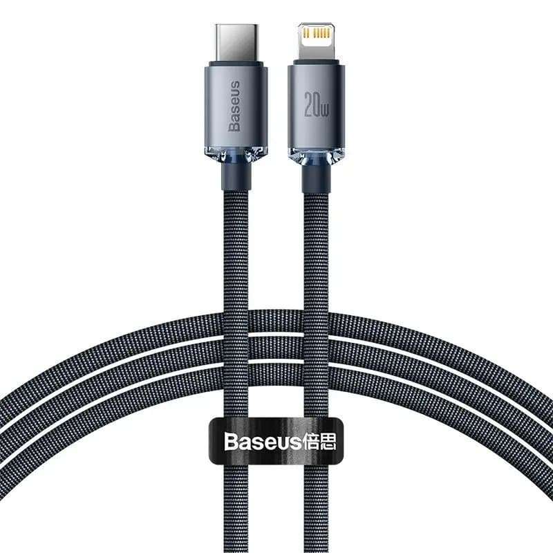 Baseus CAJY000201 Crystal Shine Series Datový Kabel USB-C - Lightning 20W 1,2m Black - náhled 1