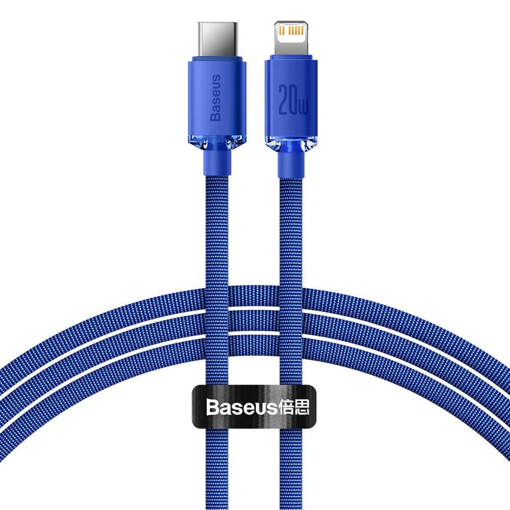 Baseus CAJY000203 Crystal Shine Series Datový Kabel USB-C - Lightning 20W 1,2m Blue - náhled 1