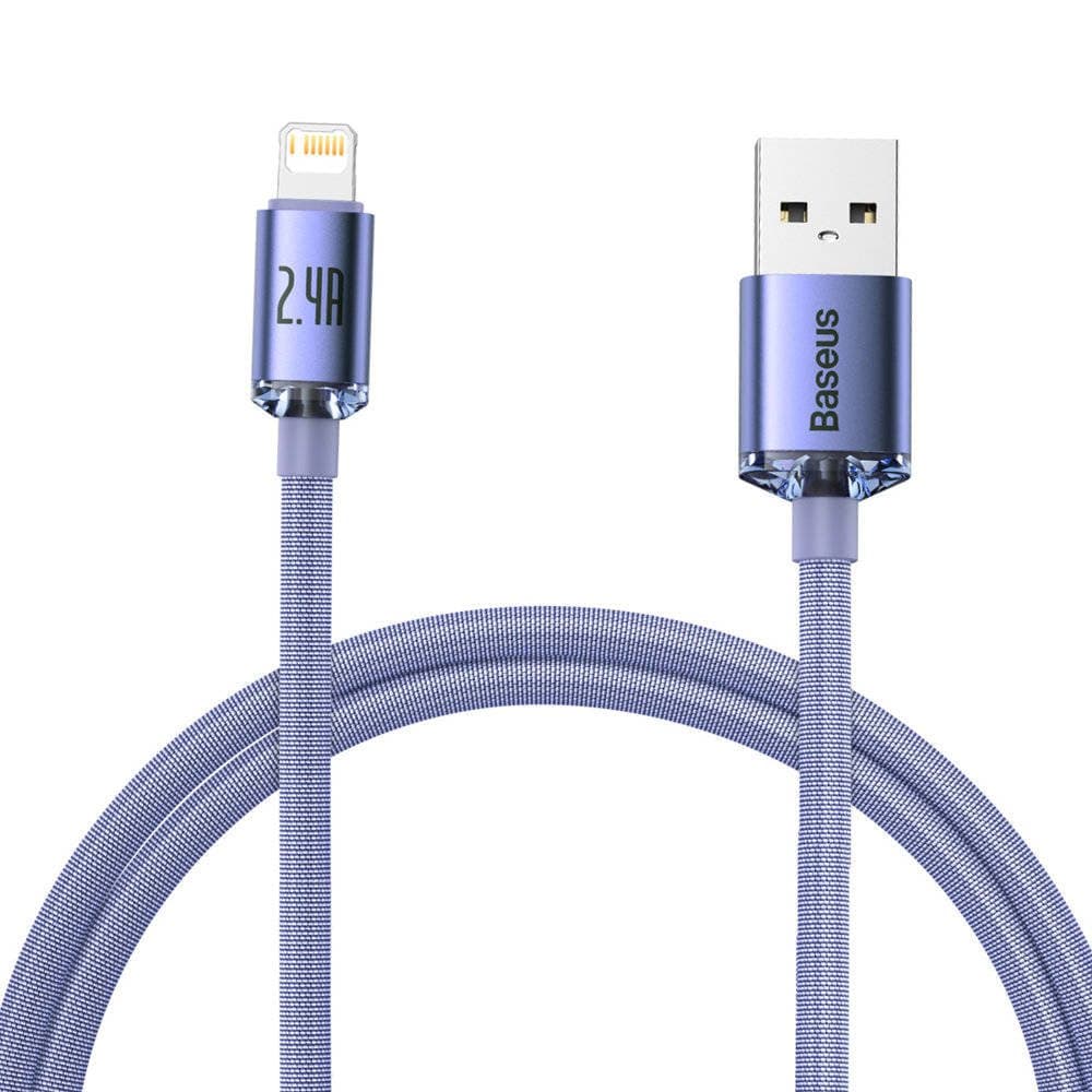 Baseus CAJY000005 Crystal Shine Series Datový Kabel USB - Lightning 20W 1,2m Purple - náhled 1