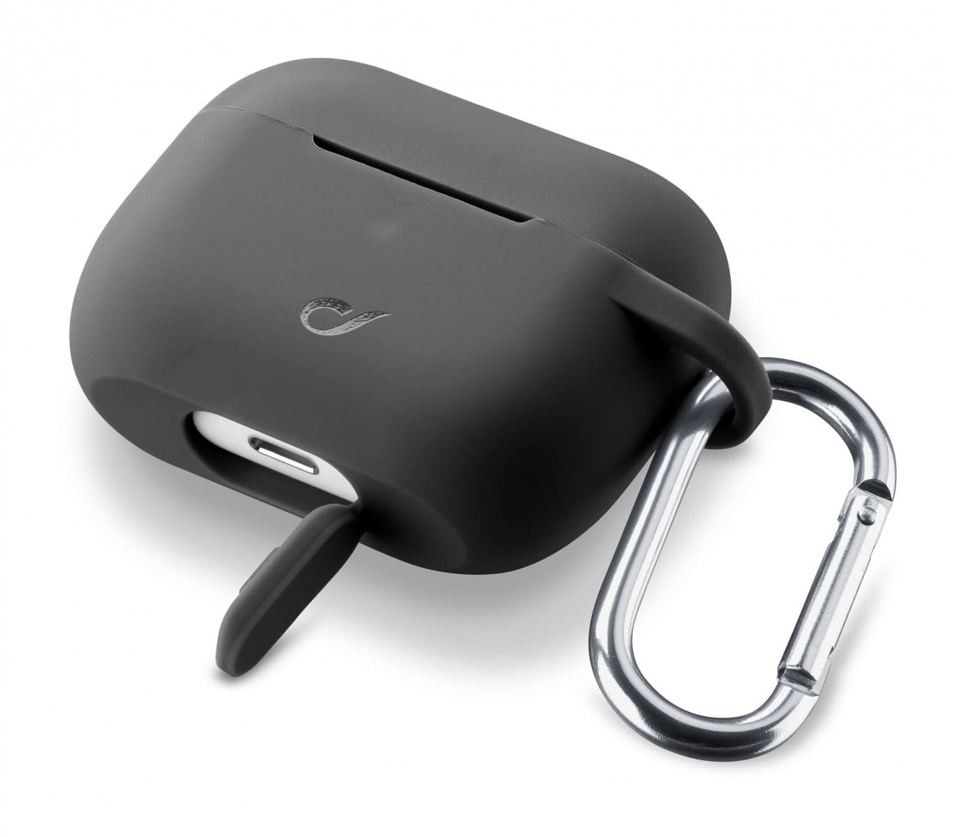 Ochranný kryt s karabinou Cellularline Bounce pro Apple AirPods Pro, černý