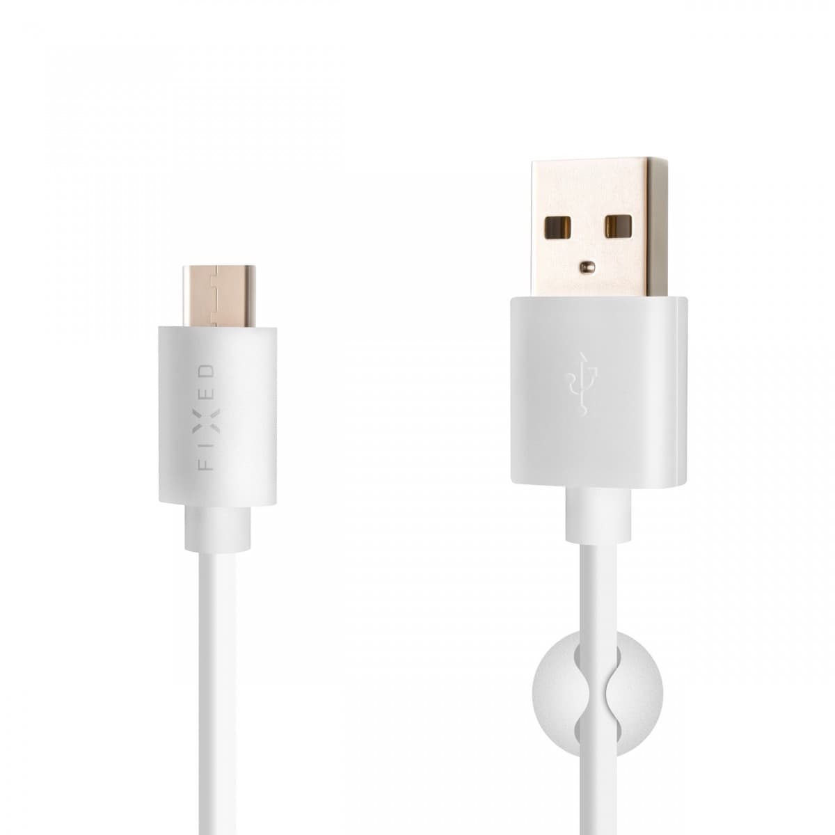 Dlouhý datový a nabíjecí kabel FIXED s konektory USB/USB-C, USB 2.0, 2 metry, bílý - náhled 1