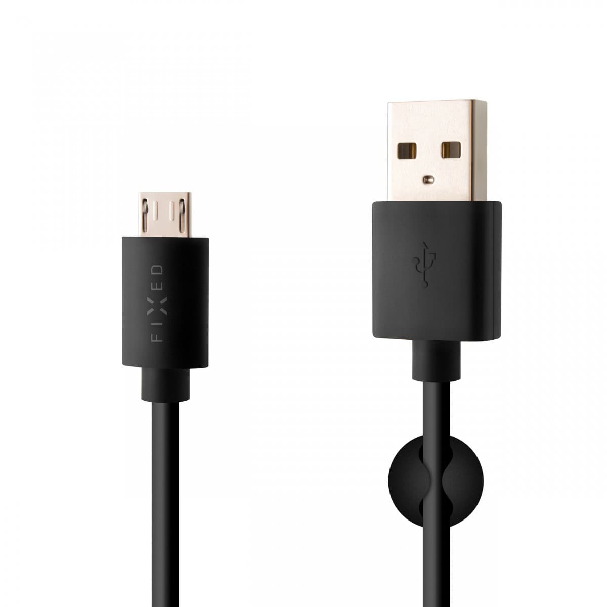 Dlouhý datový a nabíjecí kabel FIXED s konektory USB/micro USB, 2 metry, černý - náhled 1