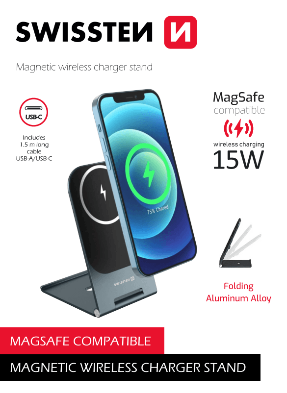 Swissten wireless nabíječka ultra thin (magsafe compatible) - náhled 1