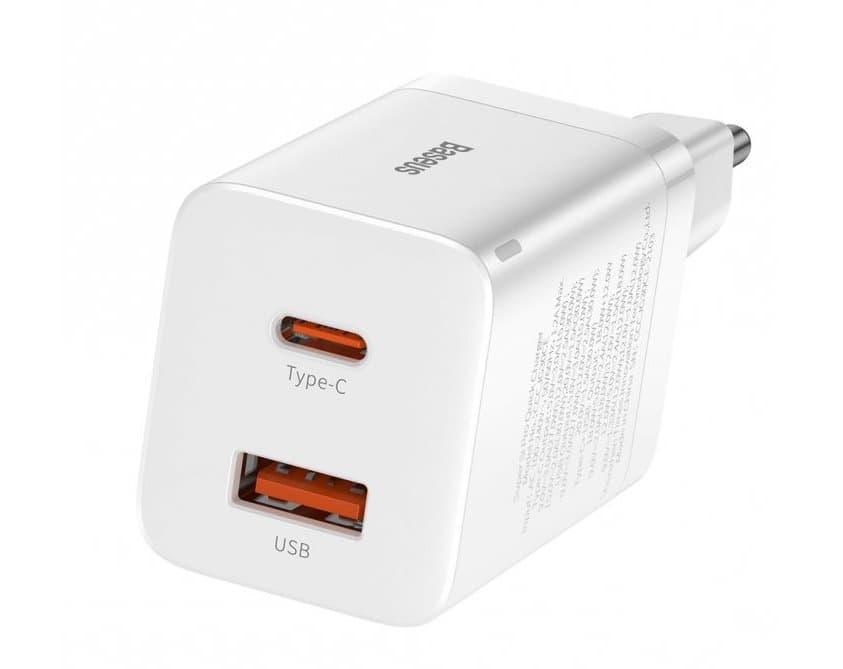 Adaptér Baseus CCSUPP-E02 Super Si Dual 30W bílý