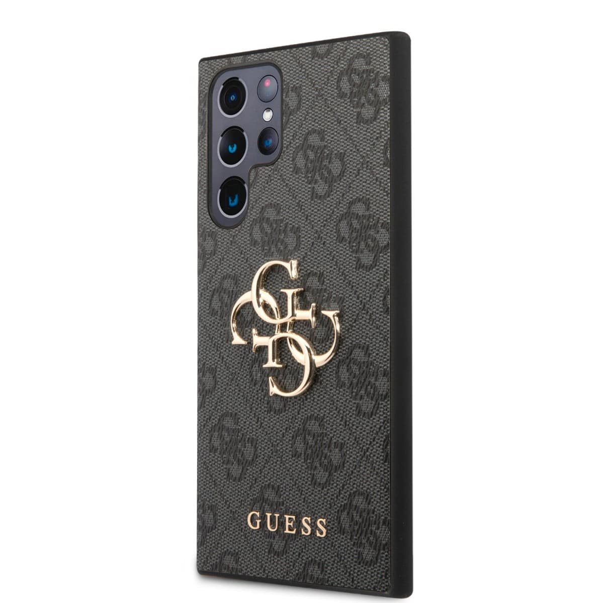 Guess PU 4G Metal Logo Zadní Kryt pro Samsung Galaxy S23 Ultra Grey - náhled 1