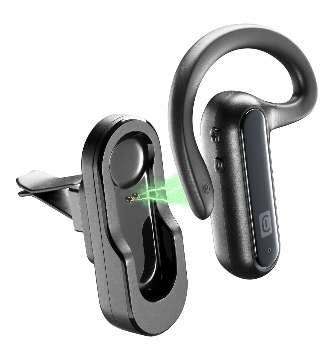Bluetooth headset Cellularline CAR FLAT včetně nabíjecí základny do auta, černý - náhled 1