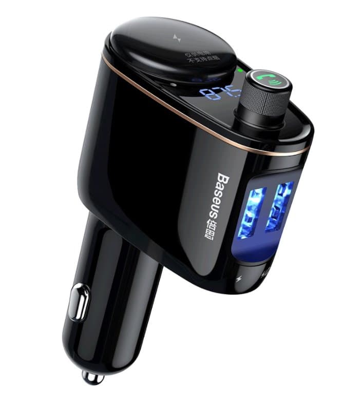 Adaptér do auta Baseus CCMT000001 S-09A 2x USB FM Transmitter Black
