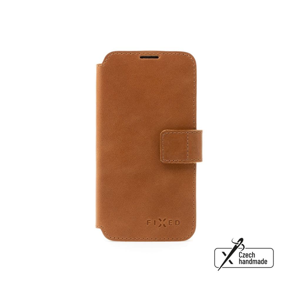 Kožené pouzdro typu kniha FIXED ProFit pro Apple iPhone 15 Plus, hnědé - náhled 1