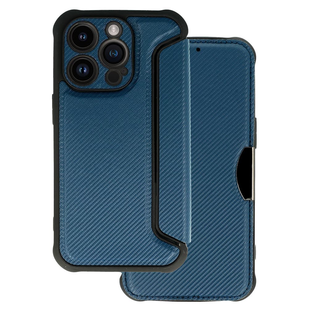 Pouzdro Razor Carbon Book pro Iphone 14 Pro navy - náhled 1
