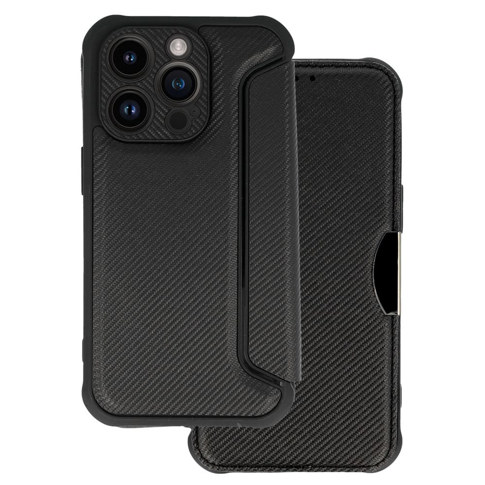 Pouzdro Razor Carbon Book pro Iphone 14 Pro Max černé - náhled 1