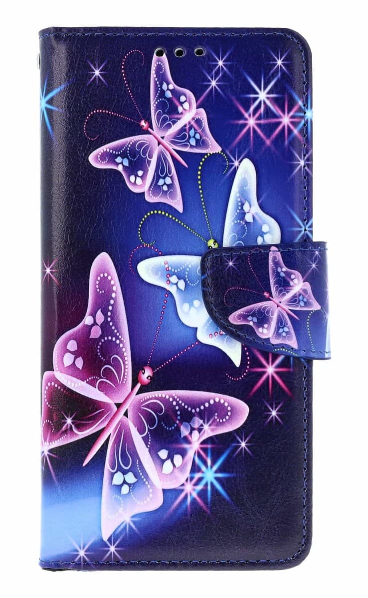 Pouzdro TopQ Motorola Moto G86 5G knížkové Modré s motýlky 170017 - náhled 1