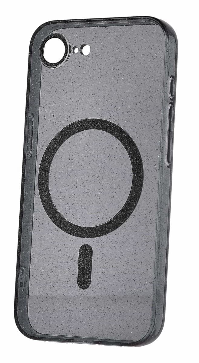 Zadní kryt Glitter Magsafe pro iPhone 16e black clear
