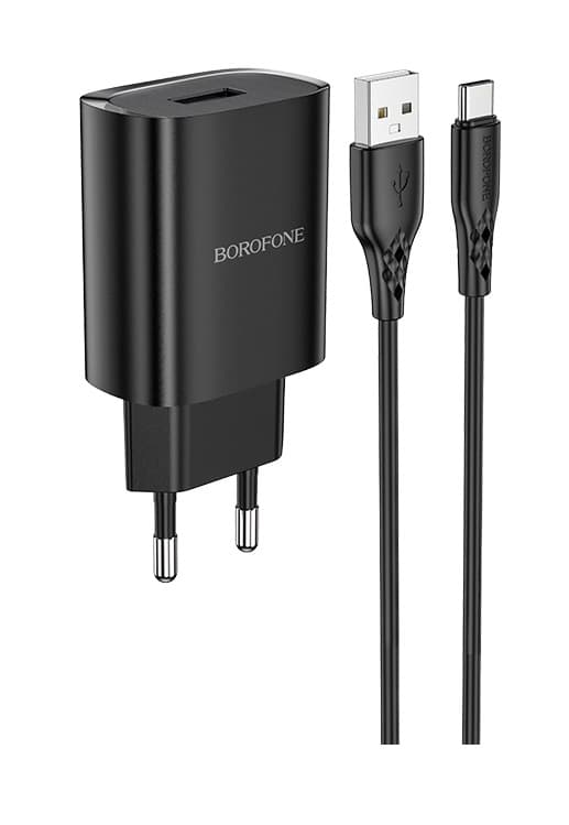 Nabíječka Borofone BN1 Innovative včetně USB-C datového kabelu 2.1A černá 110480 - náhled 1