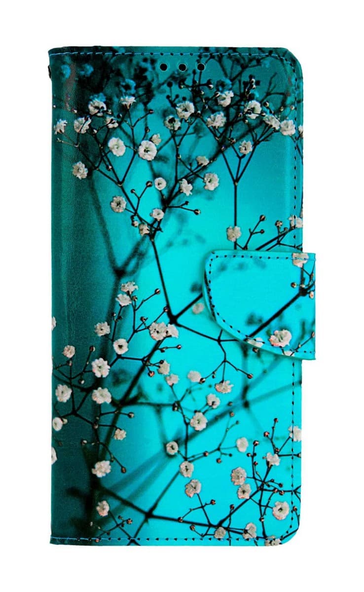 Kryt TopQ Xiaomi Redmi Note 9 knížkový Modrý s květy 50603 - náhled 1