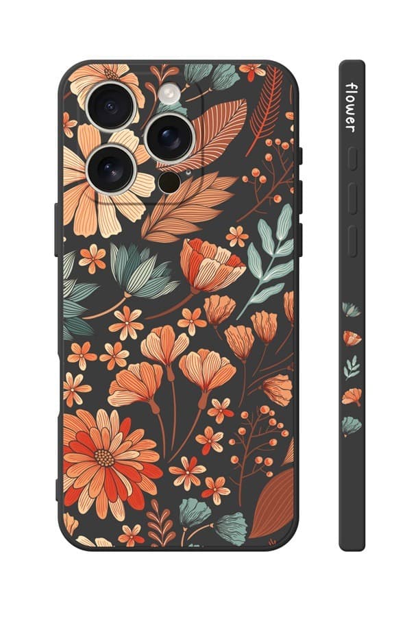 Kryt TopQ Design iPhone 16 Pro Max Luční kvítí černý 130752