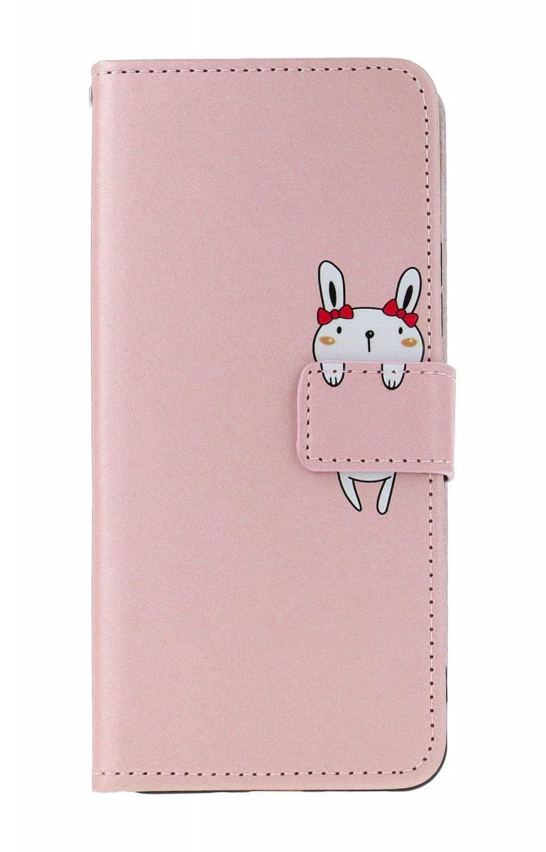 Pouzdro TopQ Xiaomi Redmi 13C knížkové růžové s králíčkem 130932 - náhled 1