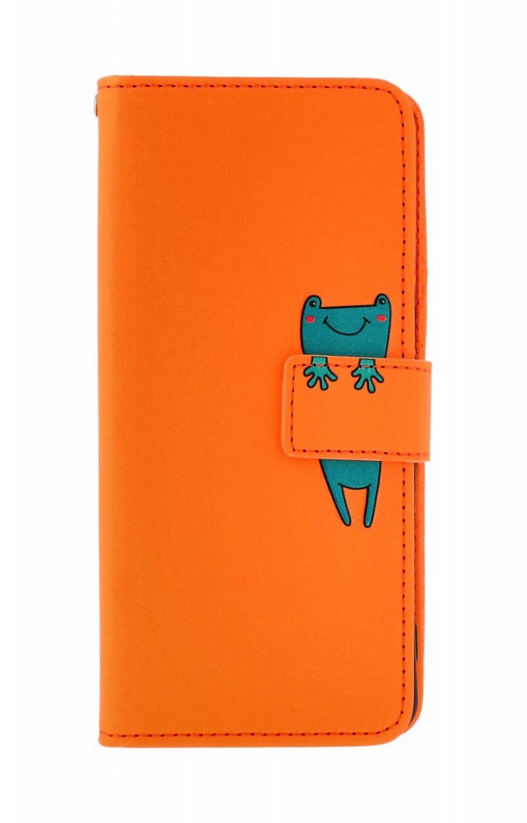 Pouzdro TopQ Xiaomi Redmi Note 13 knížkové oranžové s žabkou 131051 - náhled 1