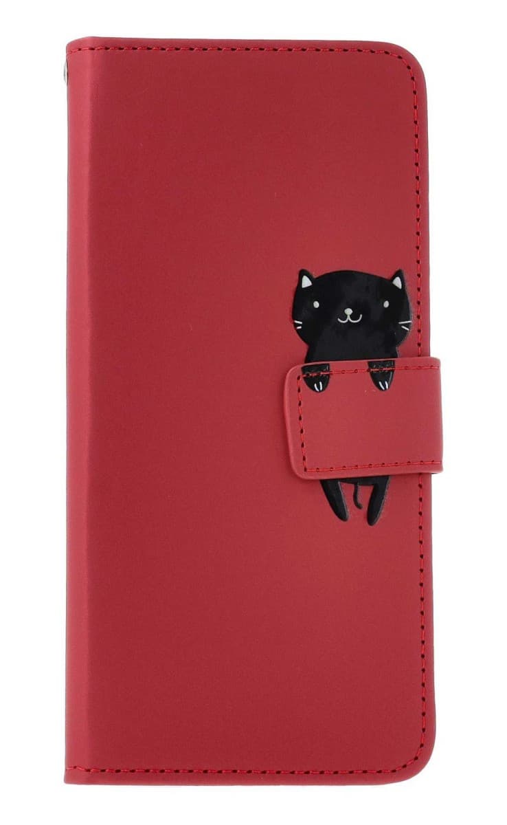 Pouzdro TopQ Xiaomi Redmi Note 13 Pro knížkové vínové s kočičkou 131053 - náhled 1