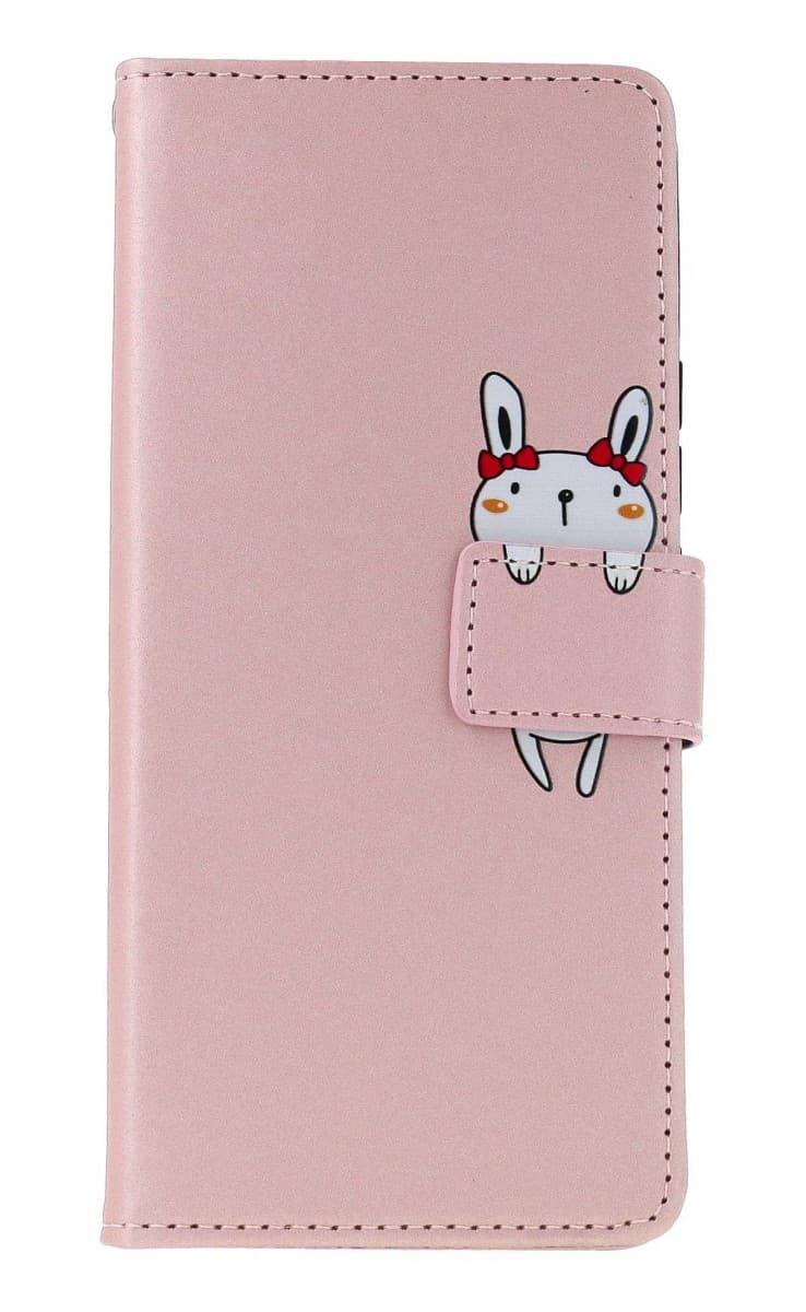 Pouzdro TopQ Xiaomi Redmi Note 13 Pro+ 5G knížkové růžové s králíčkem 131068 - náhled 1