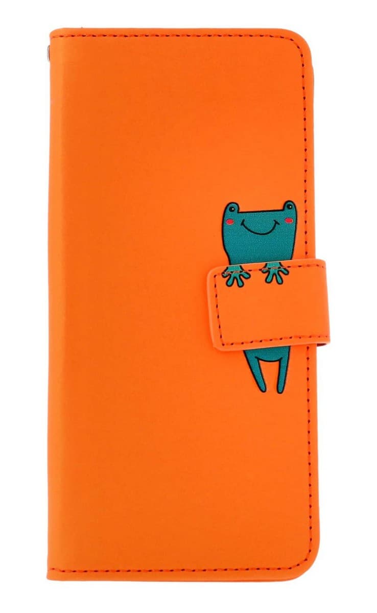 Pouzdro TopQ Xiaomi Redmi Note 13 Pro+ 5G knížkové oranžové s žabkou 131069 - náhled 1