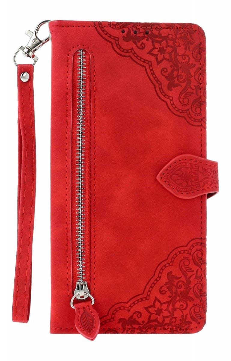 Pouzdro TopQ Xiaomi Redmi 14C knížkové se zipem červené 131071 - náhled 1