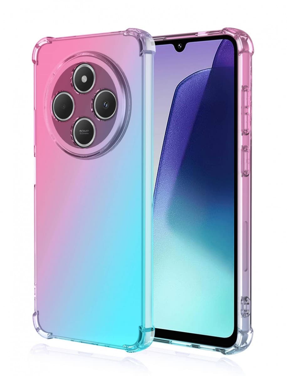 Kryt TopQ Xiaomi Redmi 14C Shock duhový mentolovo-růžový 131182