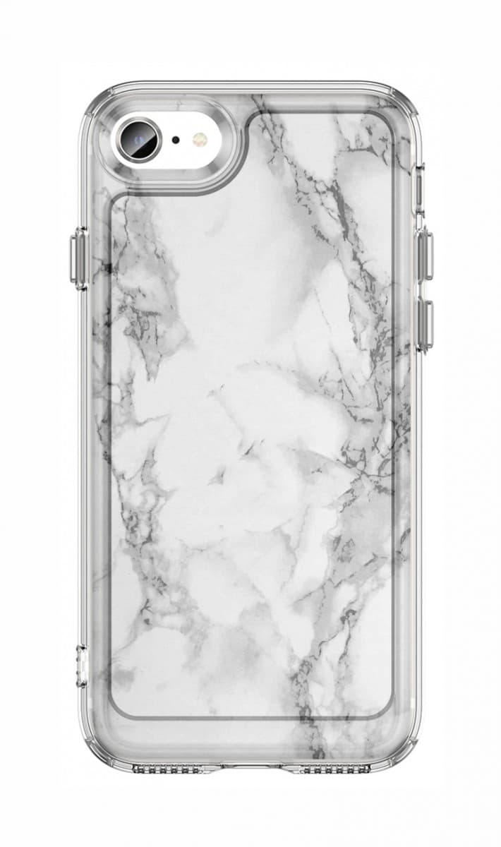 Kryt STYLE TopQ iPhone SE 2020 pevný Mramor bílý 131194
