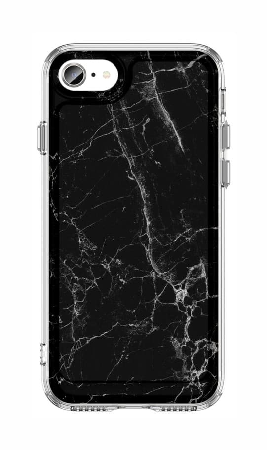 Kryt STYLE TopQ iPhone SE 2020 pevný Mramor černý 131195