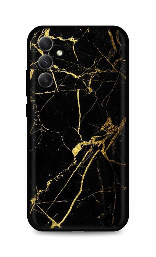 Kryt TopQ LUXURY Samsung A34 pevný Marble černo-zlatý 111307