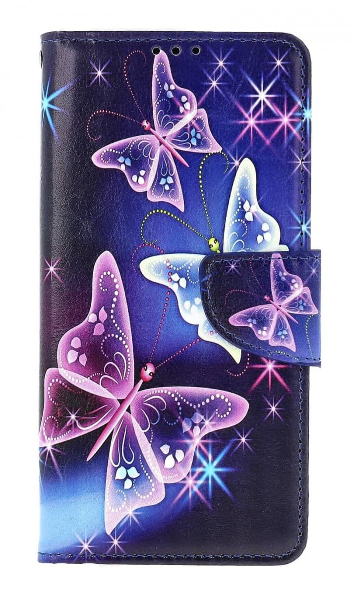Pouzdro TopQ Xiaomi Redmi Note 13 5G knížkové Modré s motýlky 121379 - náhled 1