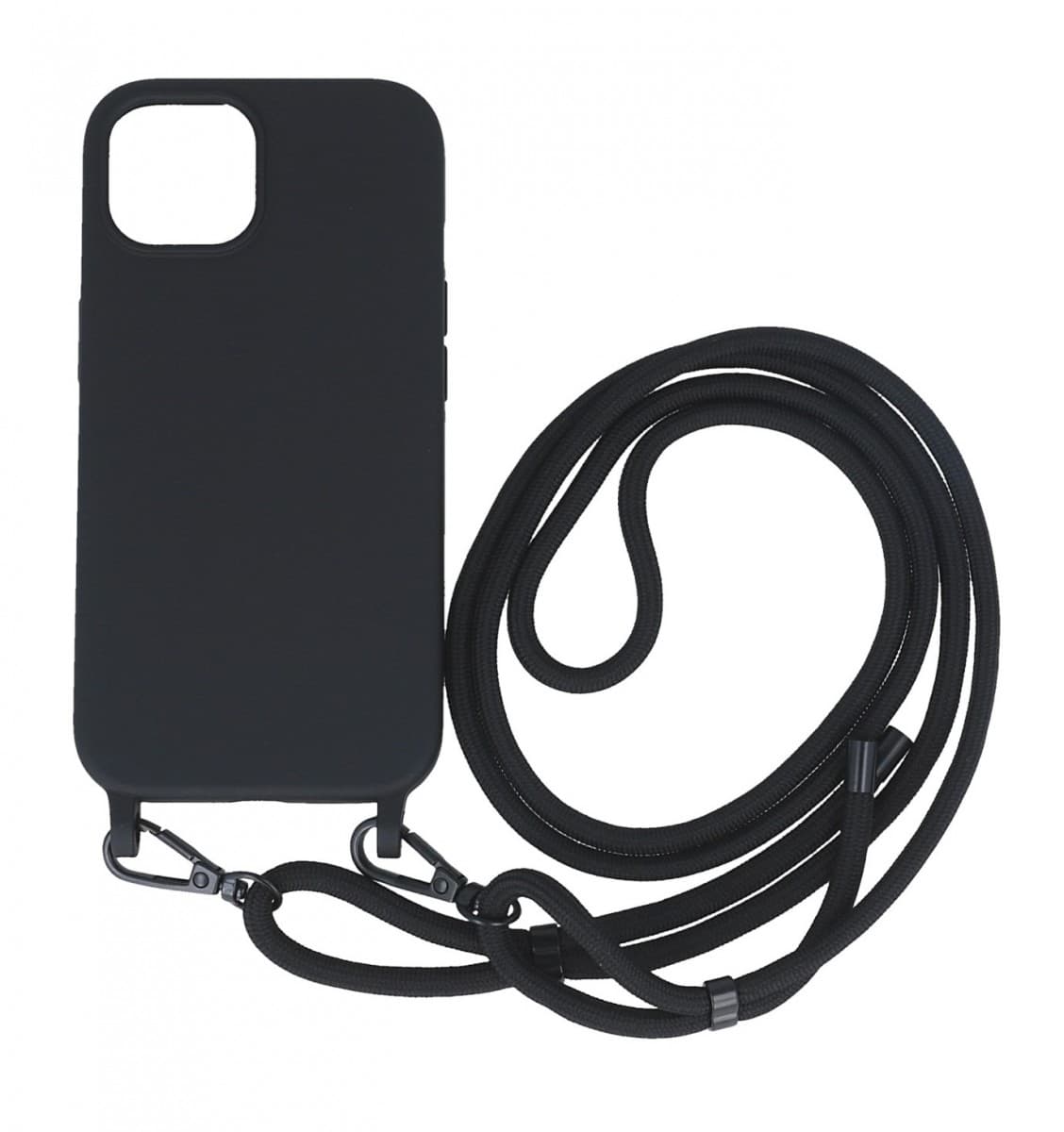 Kryt TopQ Simple iPhone 14 černý se šňůrkou 111416