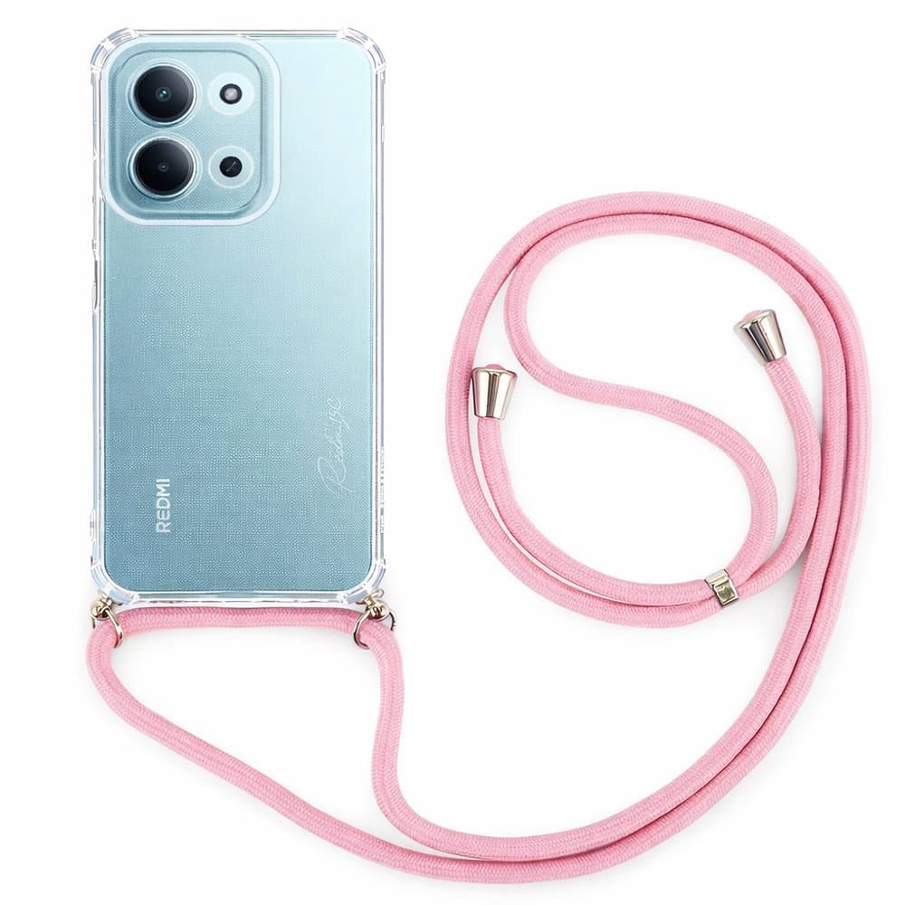 Kryt TopQ Xiaomi Redmi 15C s růžovou šňůrkou průhledný 171756