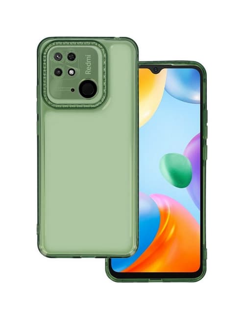Kryt TopQ Xiaomi Redmi 10C Crystal Diamond průhledný zelený 92016