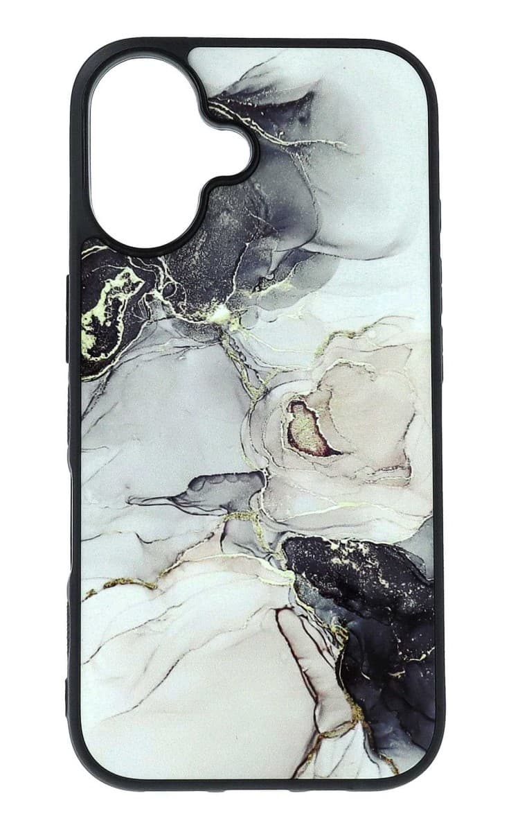Kryt TopQ Marble iPhone 16 pevný Smoky Cream 132167
