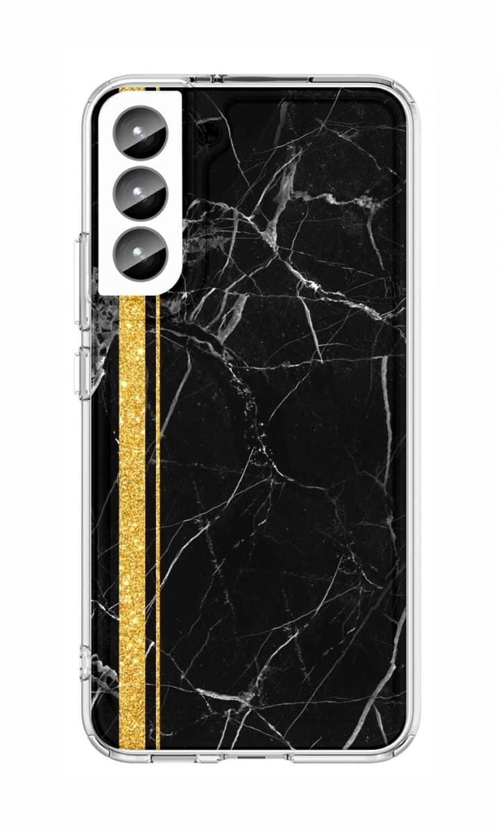 Kryt STYLE TopQ Samsung S23 pevný černo-zlatý 132240