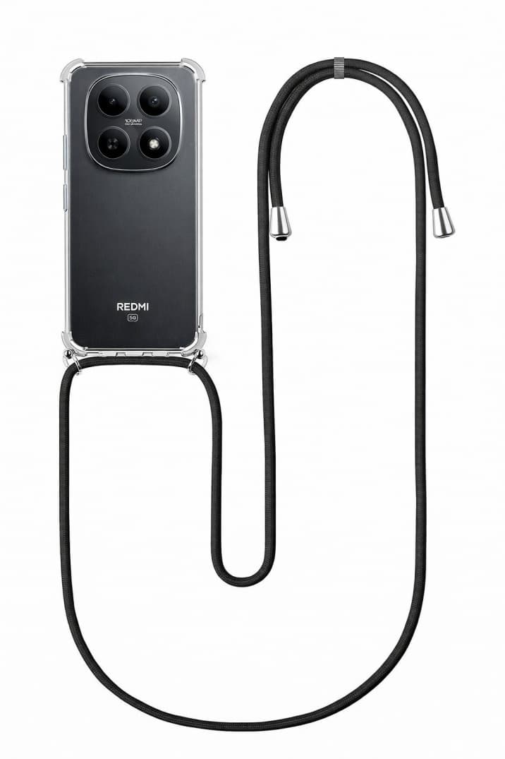 Kryt TopQ Xiaomi Redmi Note 15 5G s černou šňůrkou průhledný 172327