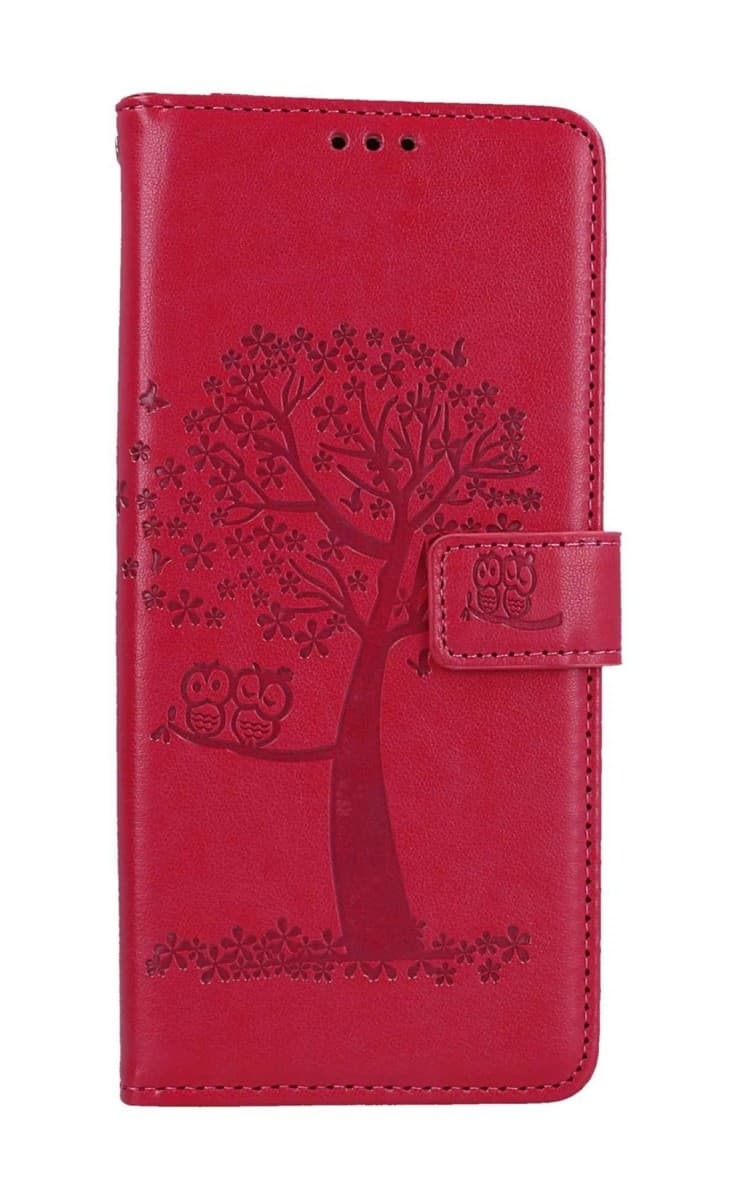 Pouzdro TopQ Xiaomi Redmi 12C knížkové Tmavě růžový strom sovičky 112398 - náhled 1