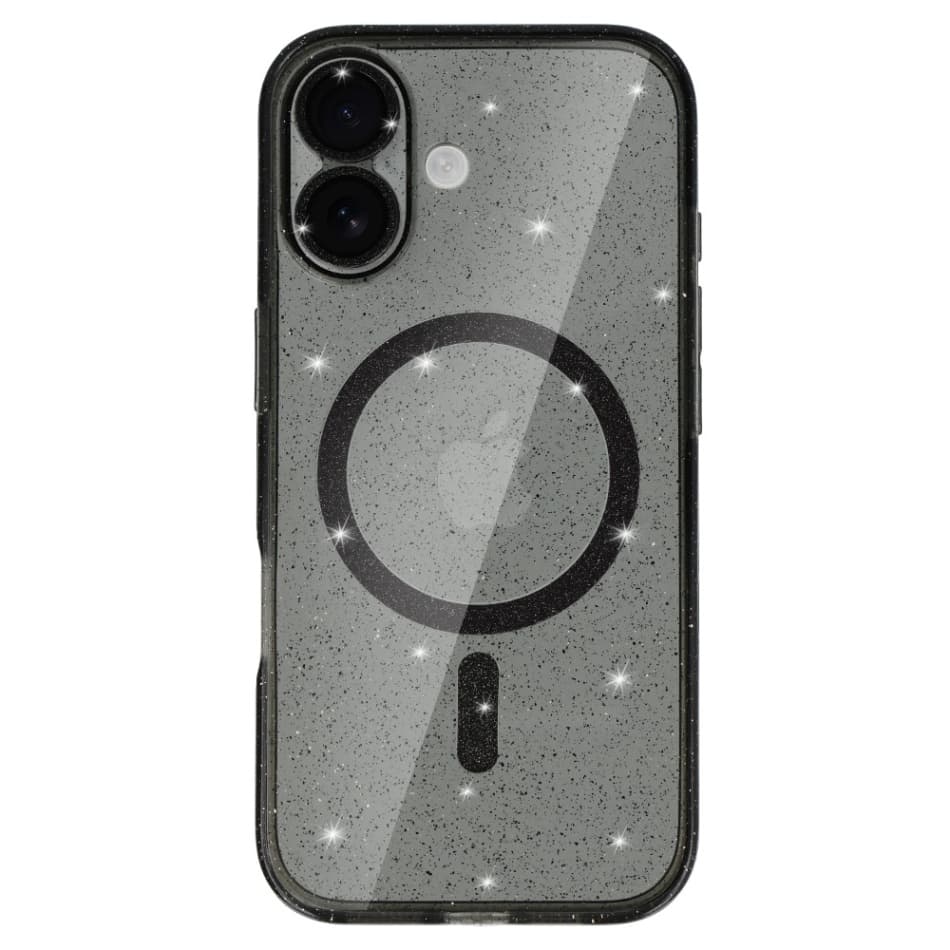 Zadní kryt Glitter Magsafe pro iPhone 17 black clear