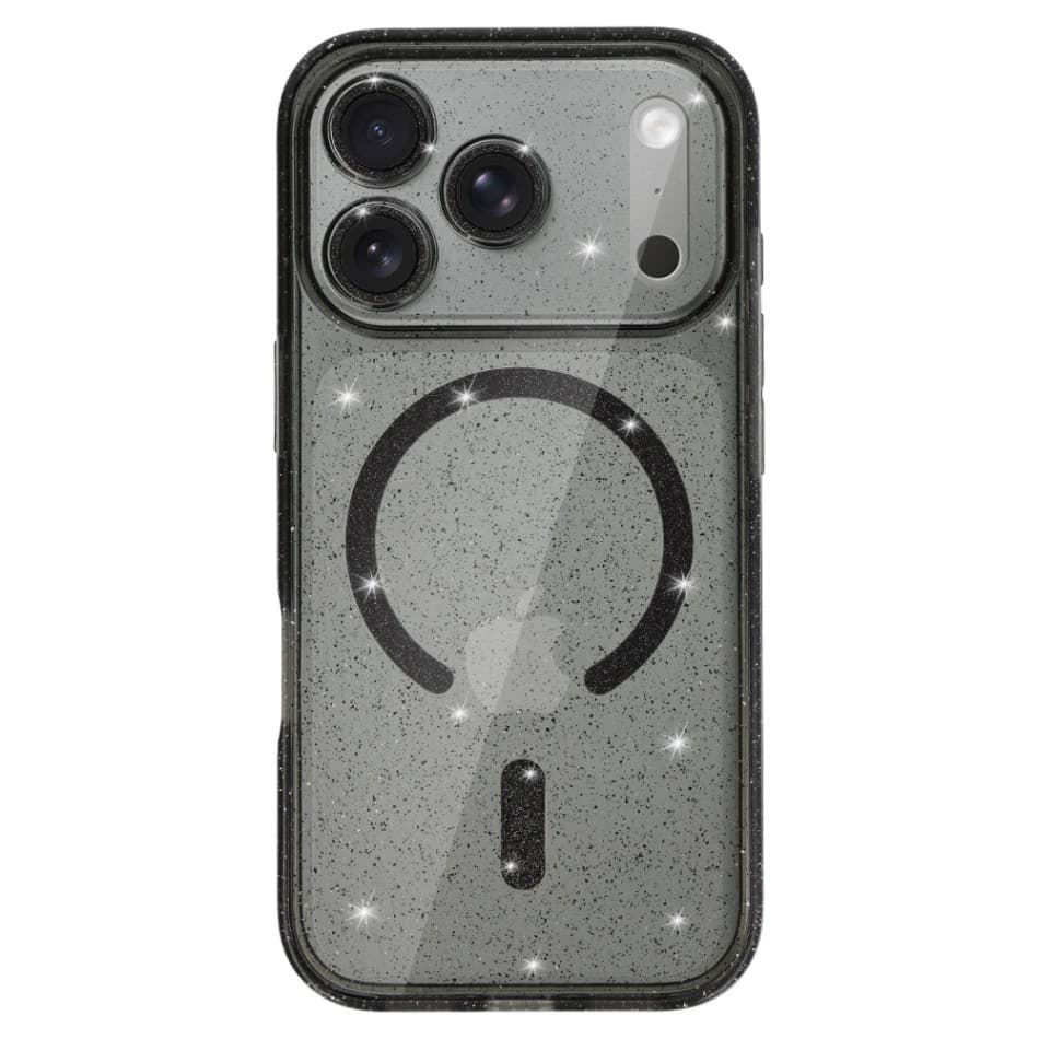 Zadní kryt Glitter Magsafe pro iPhone 17 Pro Max black clear