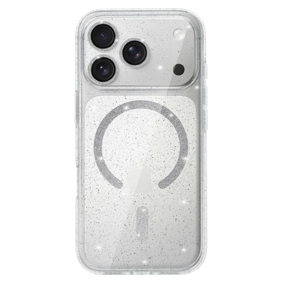 Zadní kryt Glitter Magsafe pro iPhone 17 Pro transparent