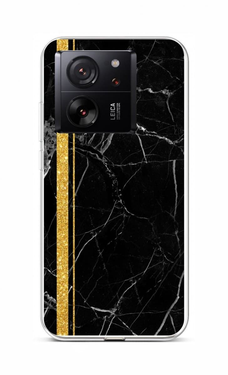 Kryt TopQ STYLE Xiaomi 13T Mramor černo-zlatý 112467