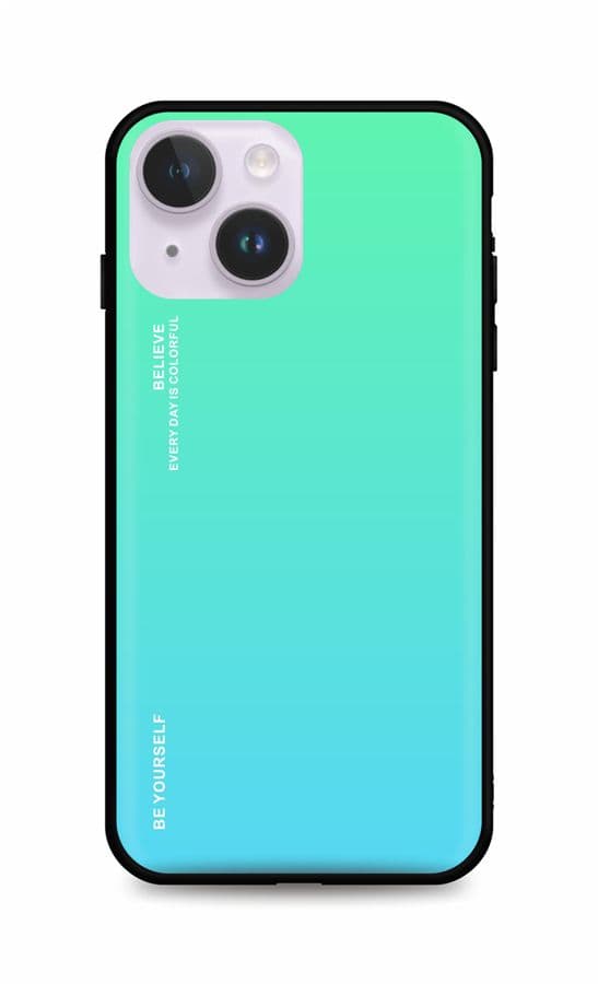 Kryt TopQ LUXURY iPhone 14 pevný duhový zelený 82496