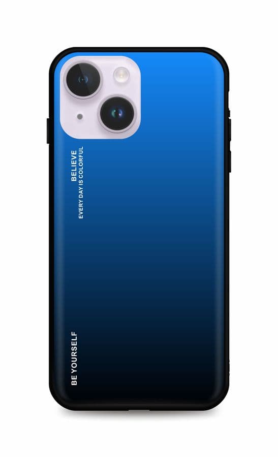 Kryt TopQ LUXURY iPhone 14 pevný duhový modrý 82497
