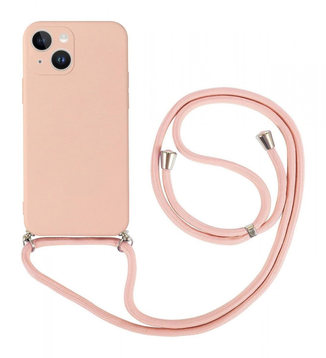 Kryt TopQ iPhone 14 Plus růžový se šňůrkou 92645