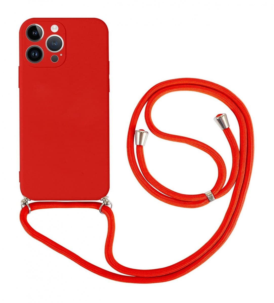 Kryt TopQ iPhone 14 Pro červený se šňůrkou 92647