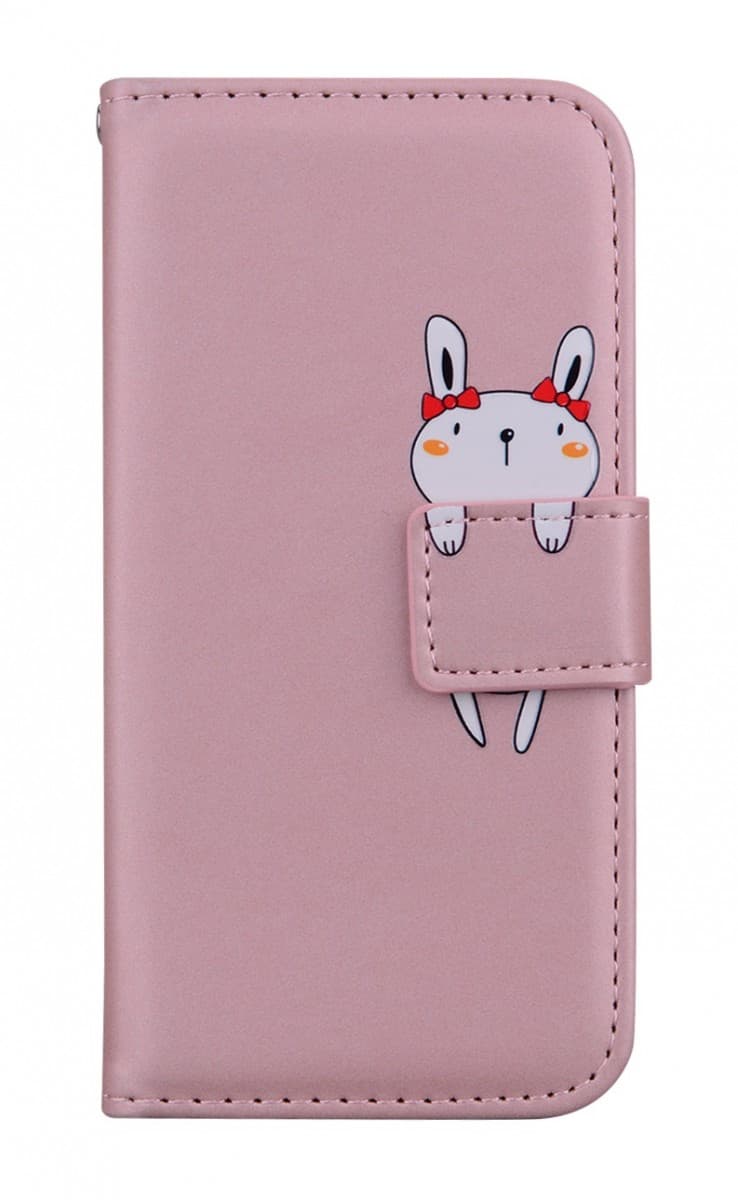 Pouzdro TopQ Xiaomi Redmi 14C knížkové růžové s králíčkem 132685 - náhled 1