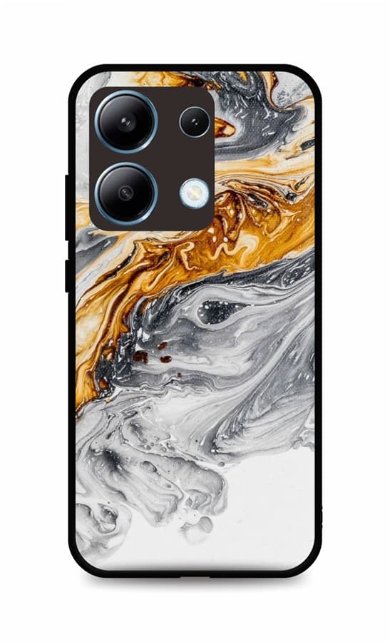 Kryt TopQ LUXURY Xiaomi Redmi Note 13 pevný Marble šedo-zlatý 122701