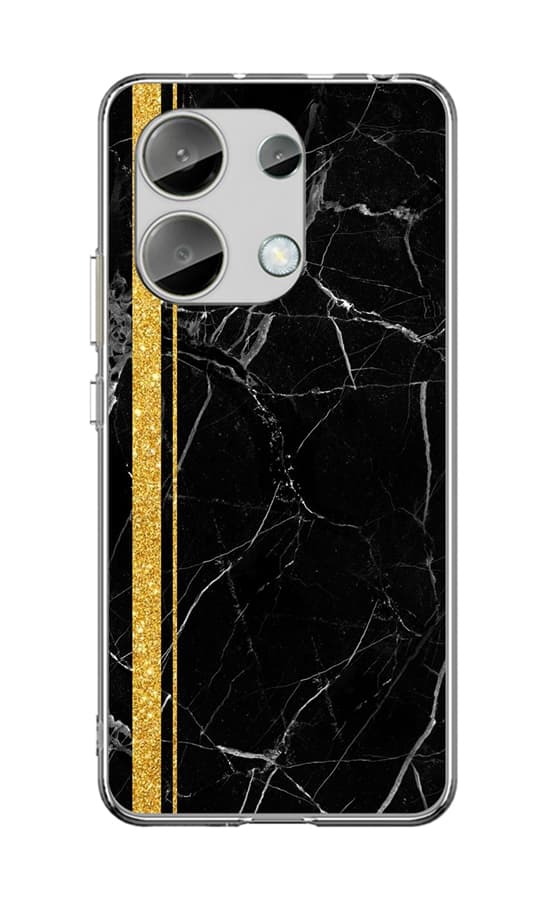 Kryt STYLE TopQ Xiaomi Redmi Note 13 pevný Mramor černo-zlatý 122757