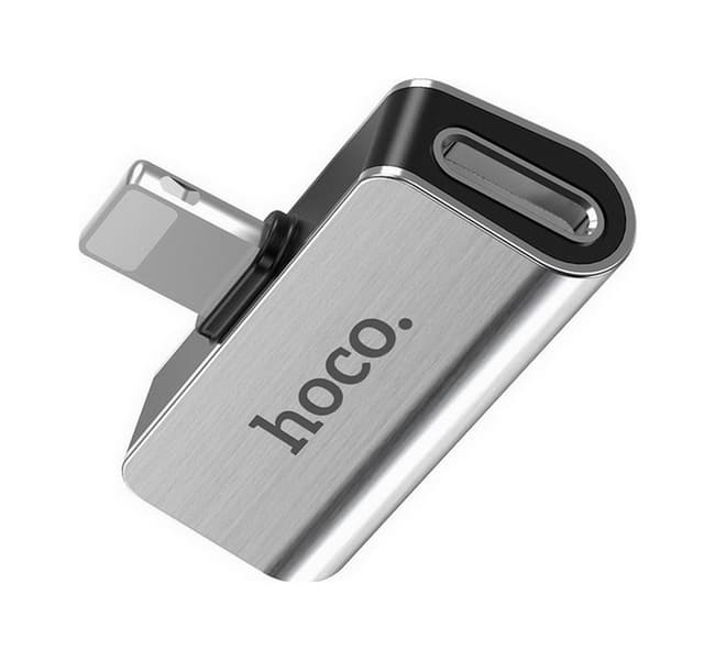 Adaptér audio HOCO LS24 dual Lightning stříbrný 92780